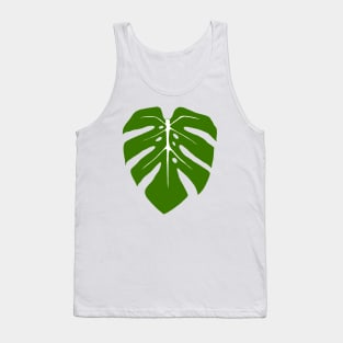 Khaki Green Monstera Leaf Tank Top